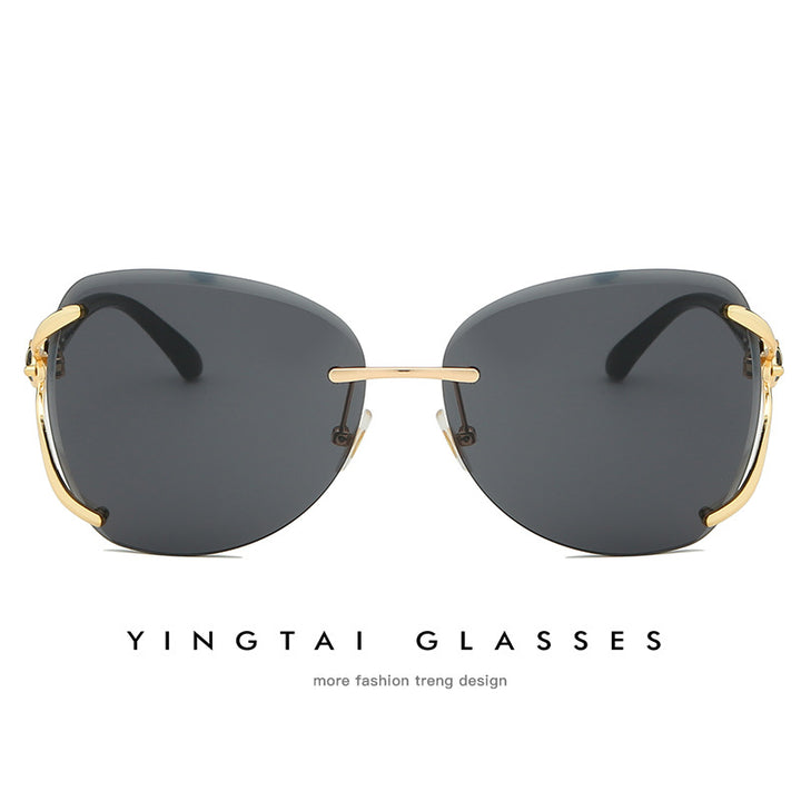 Women's elegant sunglasses with extravagant metal frame and mirrored lenses Bowlift