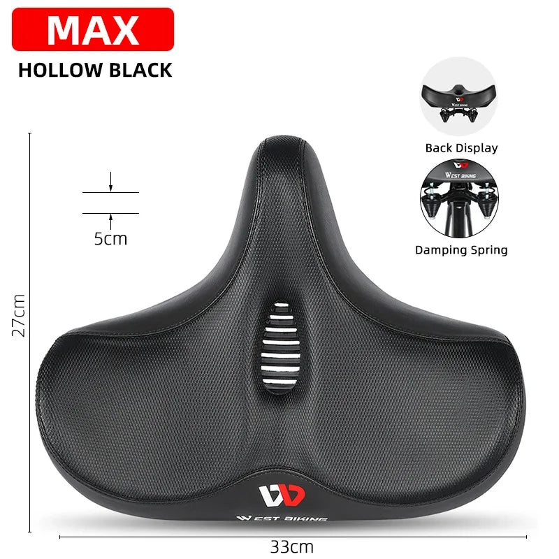 BowLift | Wide Ergonomic Bike Saddle – Comfortable Saddle with Shock Absorption for City and Mountain Bikes