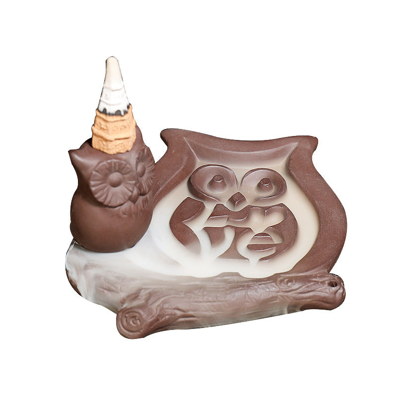 Owl-shaped Ceramic Incense Holder