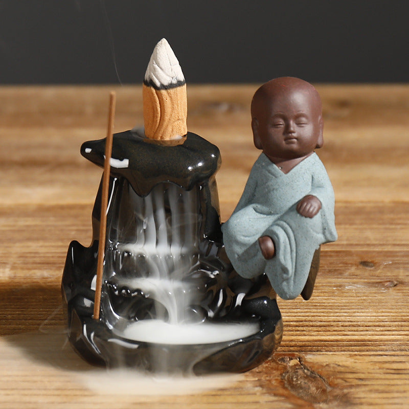 Serene Monastic Waterfall Incense Holder