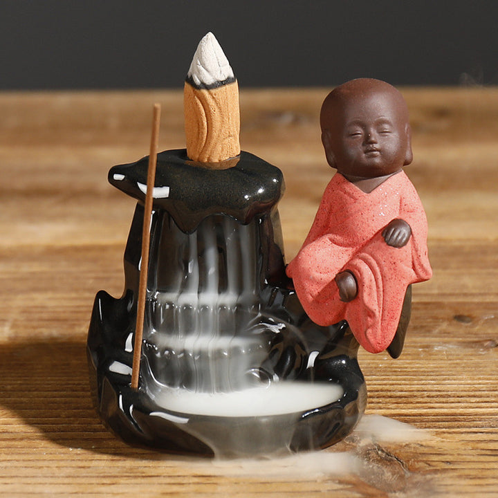 Serene Monastic Waterfall Incense Holder