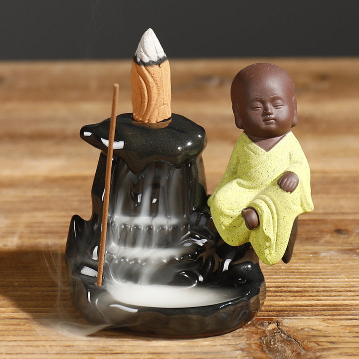 Serene Monastic Waterfall Incense Holder