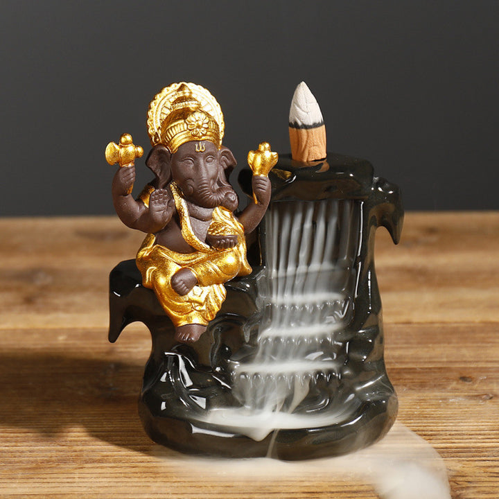 Artistic Ganesh Waterfall Incense Holder