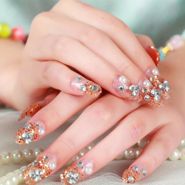 Artificial nails with delicate floral decorations Bowlift