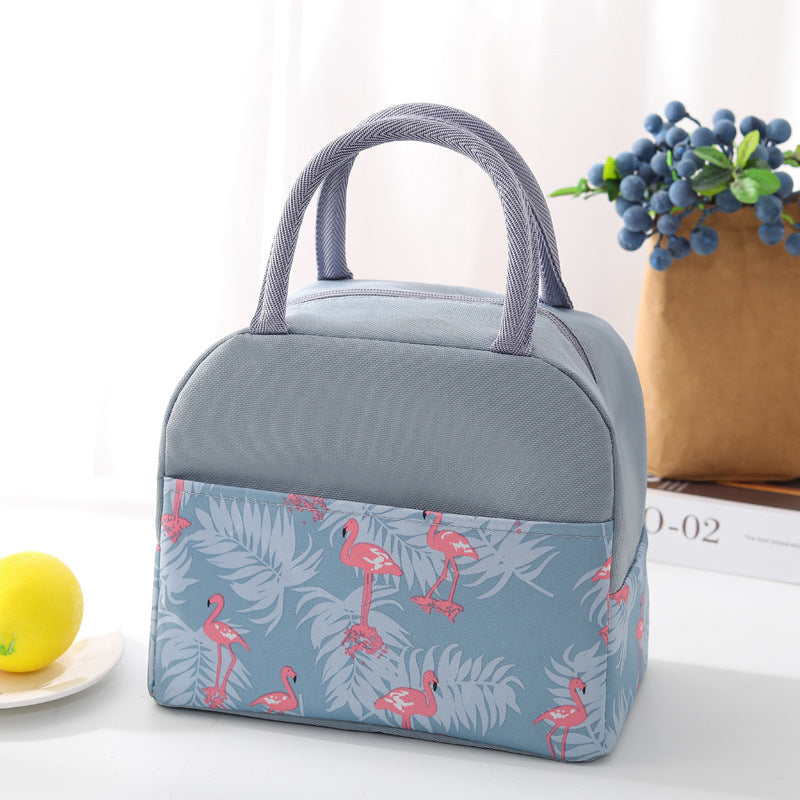 Insulated lunch bag with trendy flamingo pattern Bowlift