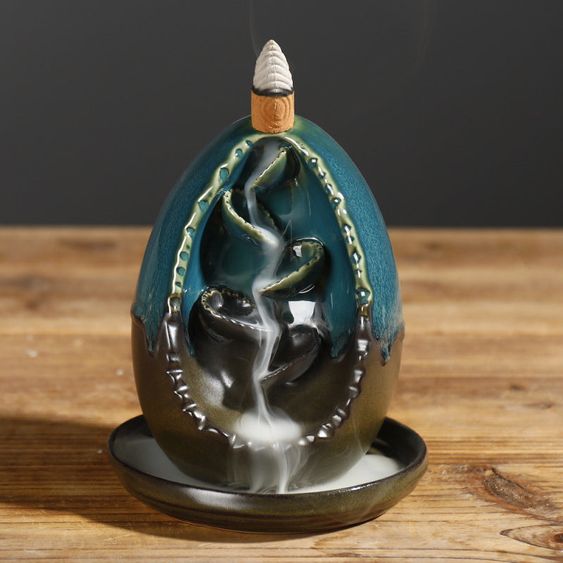 Artistic Egg-Shaped Incense Waterfall