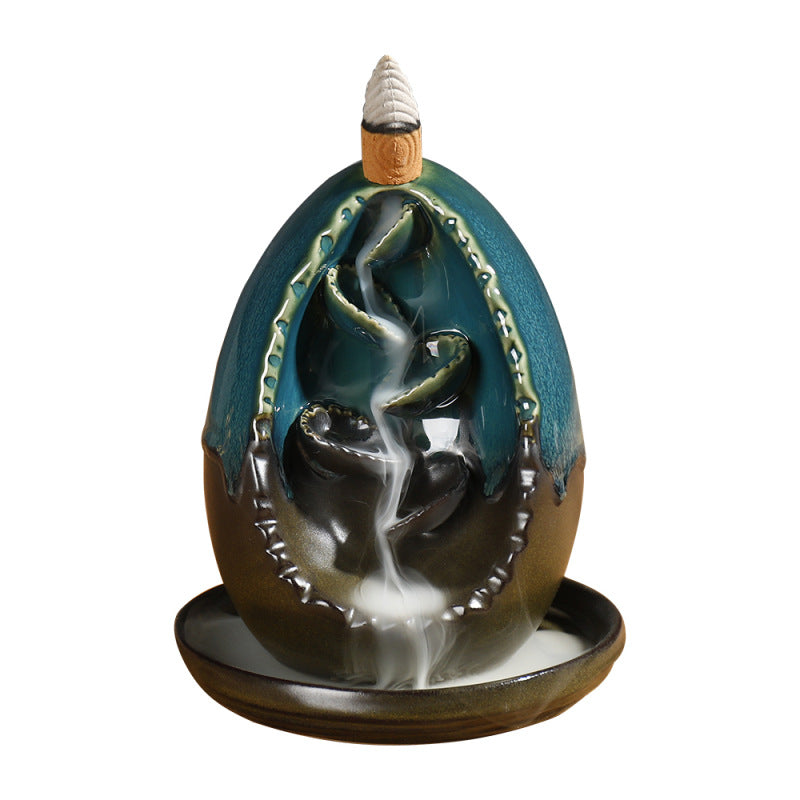 Artistic Egg-Shaped Incense Waterfall