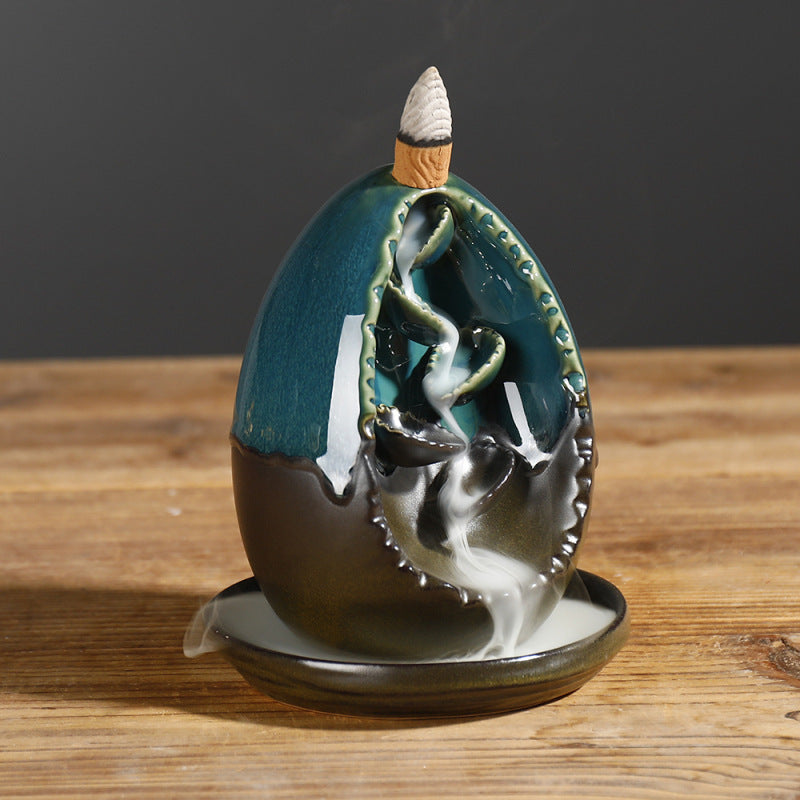Artistic Egg-Shaped Incense Waterfall