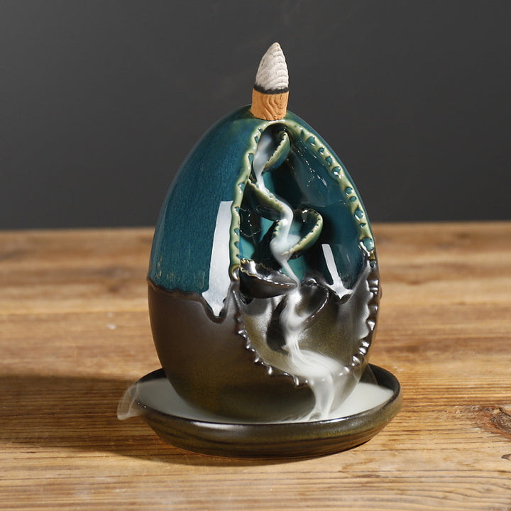 Artistic Egg-Shaped Incense Waterfall