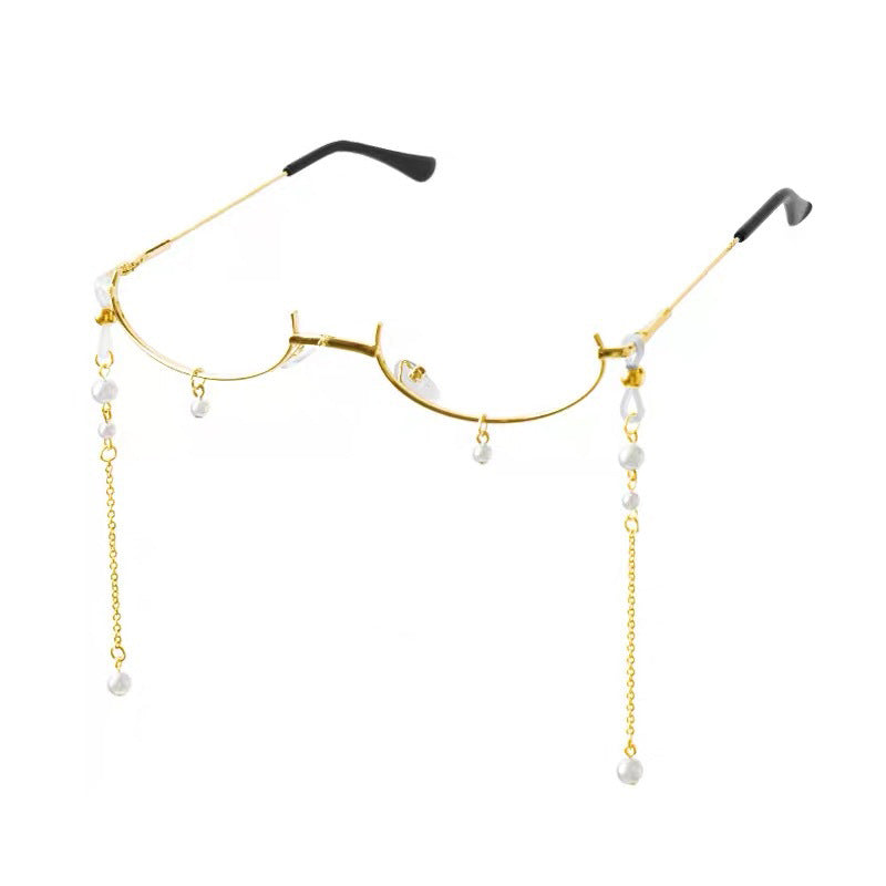 Elegant Long Pearl Chain Eyewear Holder Bowlift
