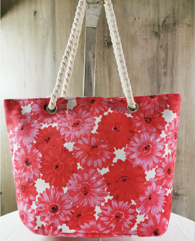 Flower Pattern Beach Bag Bowlift