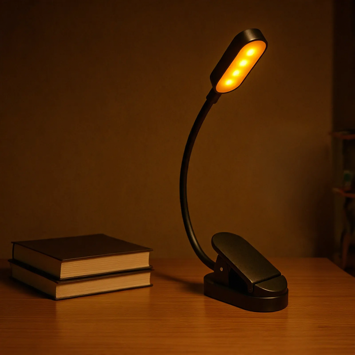 LED clamp light for books, USB rechargeable