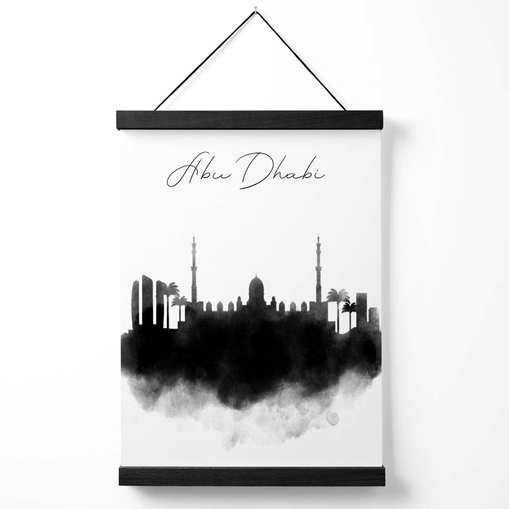 Abu Dhabi Watercolor Skyline City Poster with Hanger | Bowlift