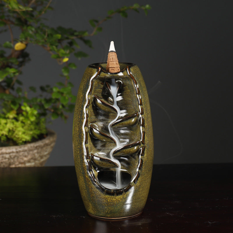 Elegant Ceramic Waterfall Incense Burner