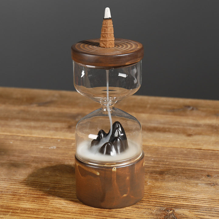 Decorative hourglass incense holder