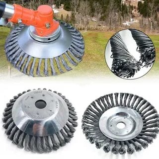 SteelTwist Weed Brush – 360° Trimmer Blade of Braided Steel (15 cm) | Bowlift