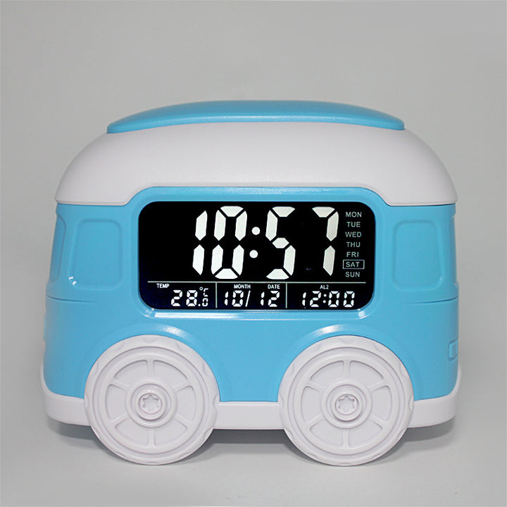 Digital Alarm Clock in Modern Bus Design Bowlift
