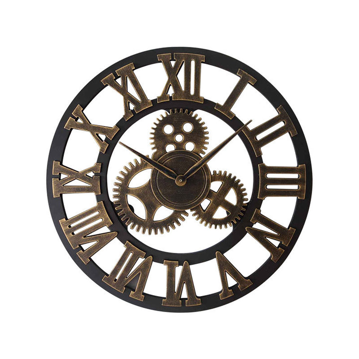 Vintage Industrial Steampunk Gear Wall Clock Bowlift