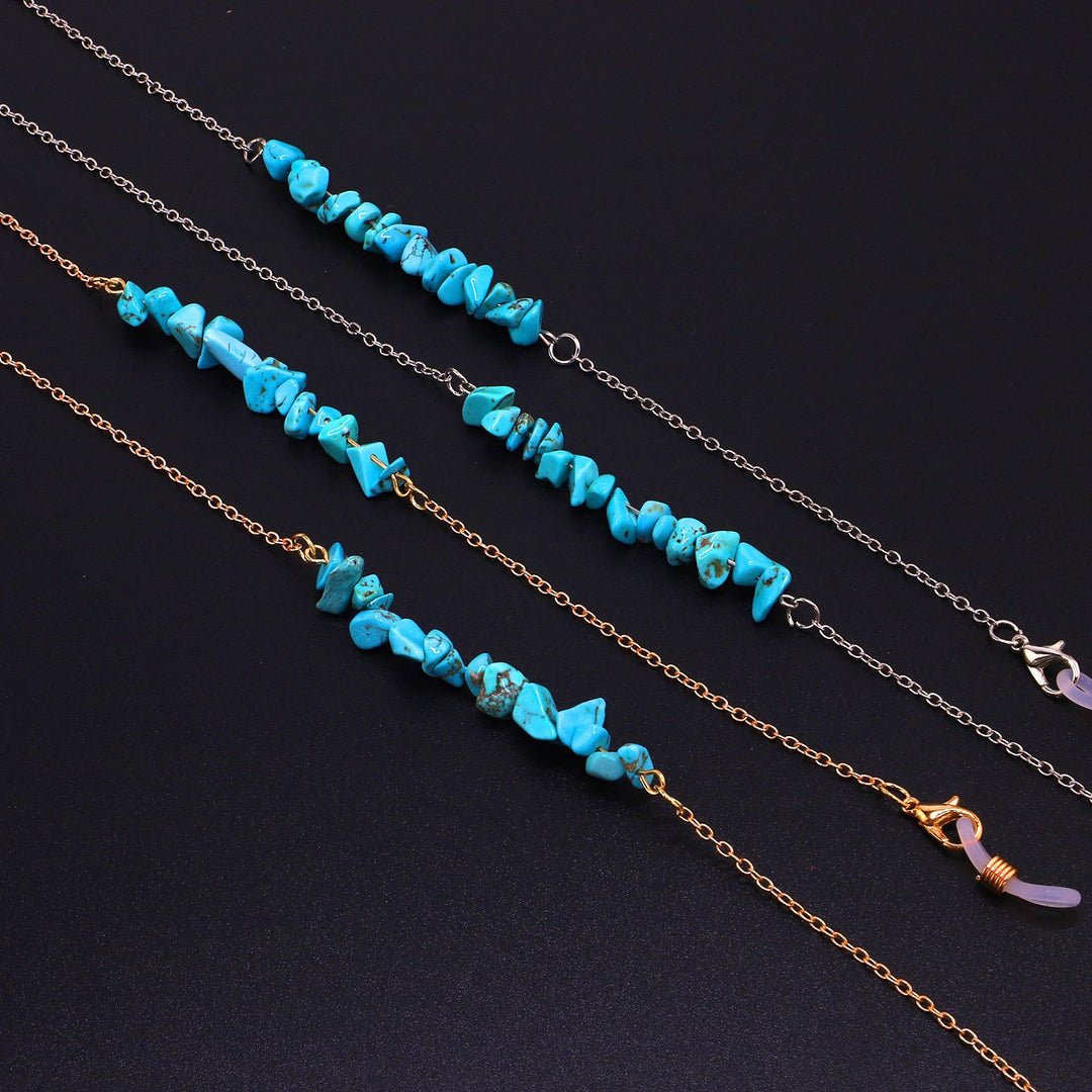 Stylish Eyewear Chain with Natural Stone Accents Bowlift