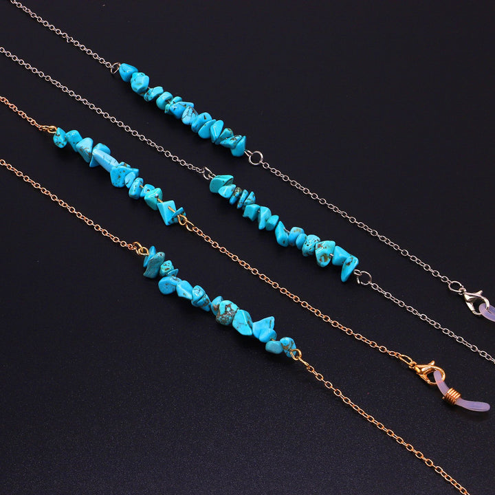 Stylish Eyewear Chain with Natural Stone Accents Bowlift
