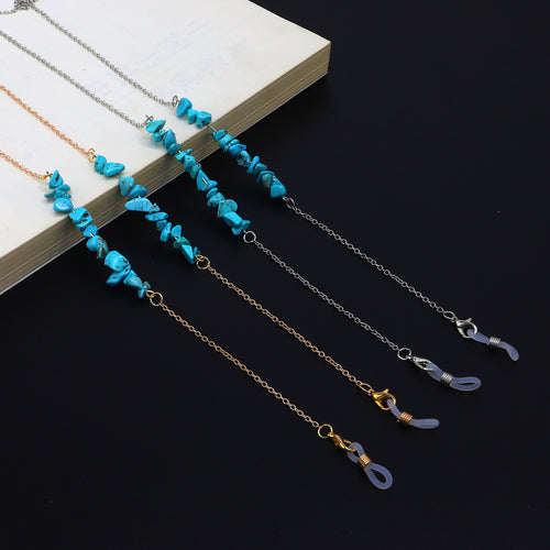 Stylish Eyewear Chain with Natural Stone Accents Bowlift