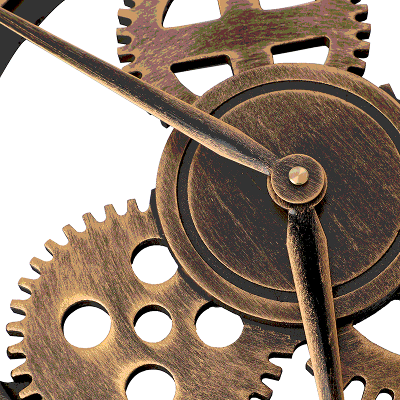 Vintage Industrial Steampunk Gear Wall Clock Bowlift