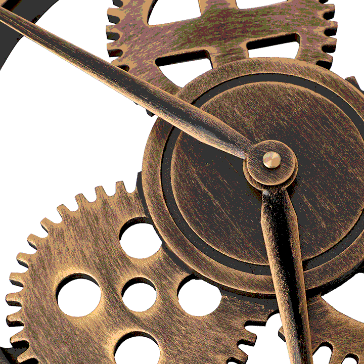 Vintage Industrial Steampunk Gear Wall Clock Bowlift