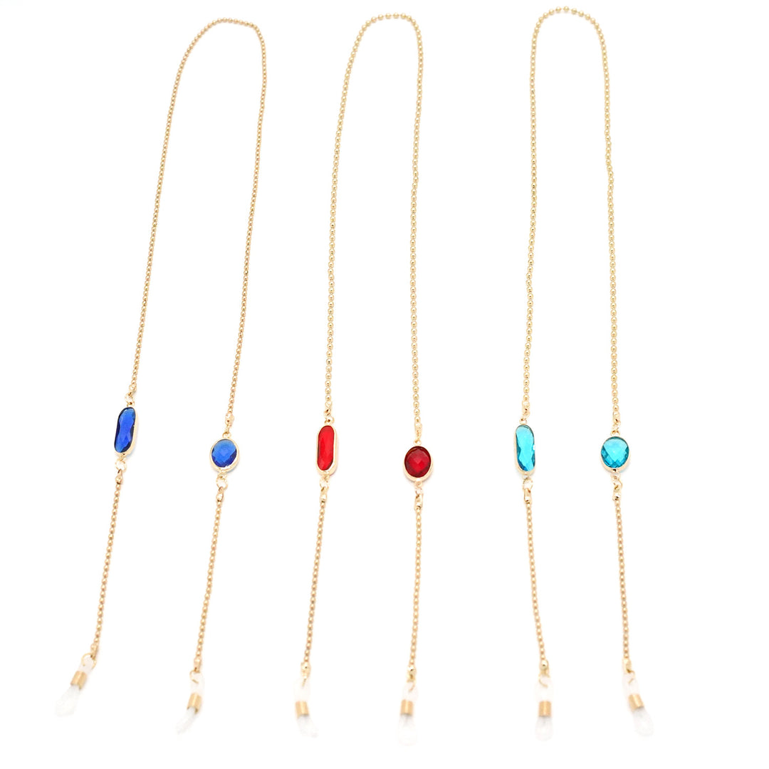 Elegant Stone-Embellished Eyewear Chain Bowlift