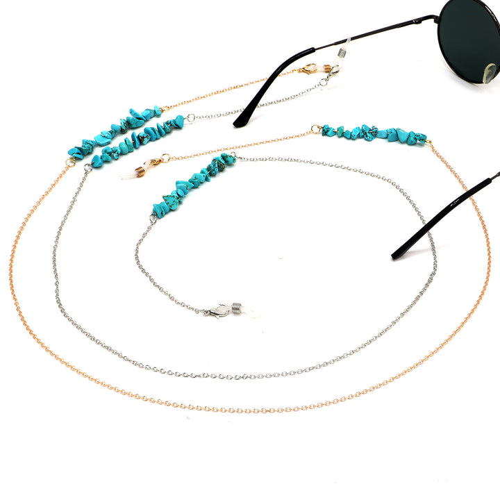 Stylish Eyewear Chain with Natural Stone Accents Bowlift