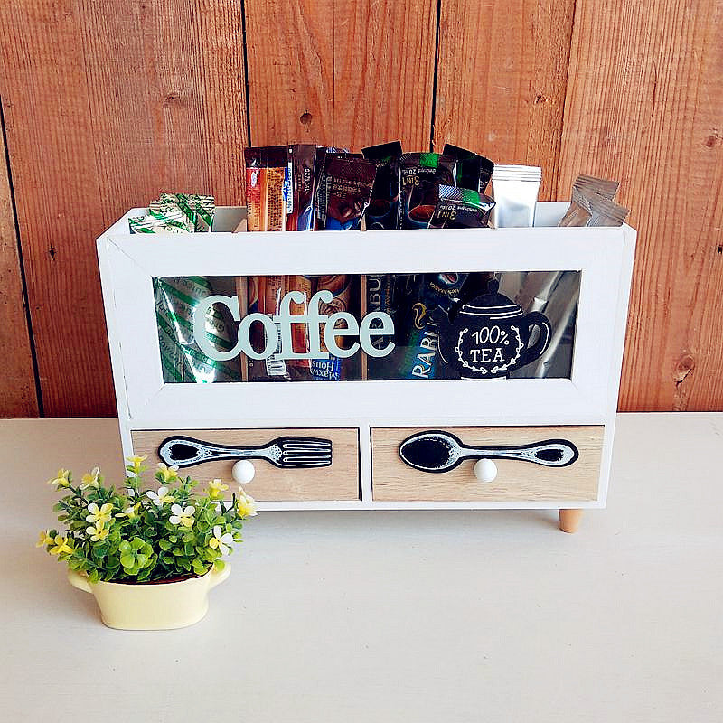 Rustic Coffee and Tea Storage Organizer