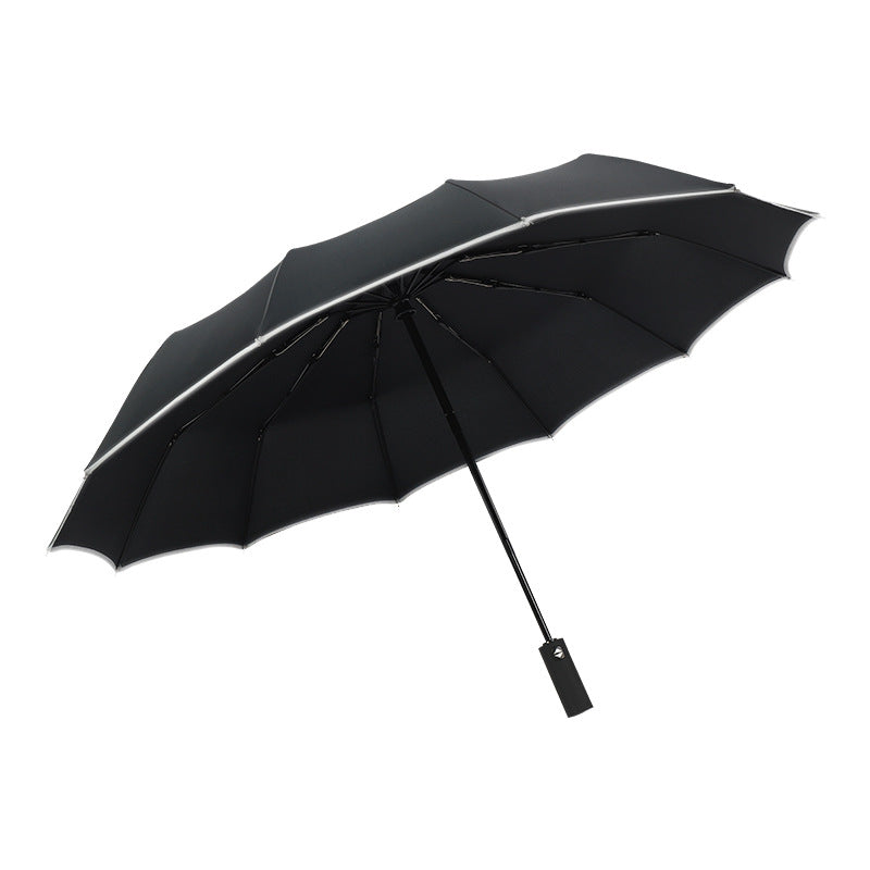 Women's automatic folding umbrella with reflective safety features Bowlift