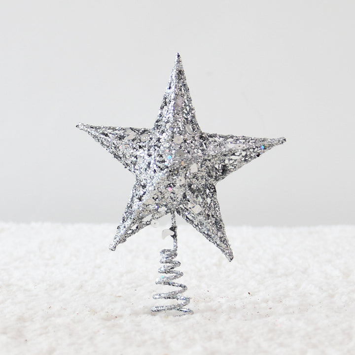 Christmas tree star topper made of iron with glitter