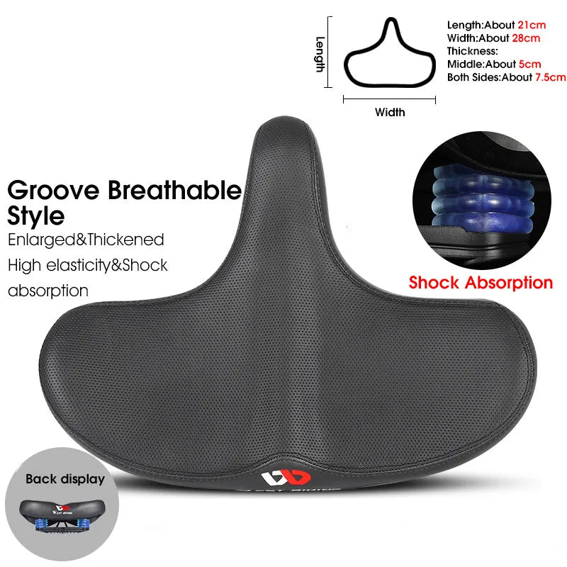 BowLift | Wide Ergonomic Bike Saddle – Comfortable Saddle with Shock Absorption for City and Mountain Bikes