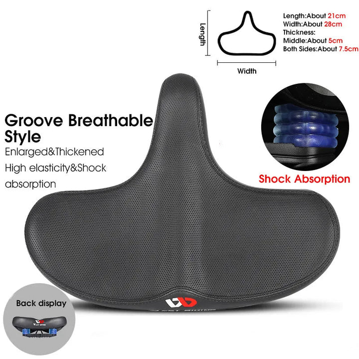 BowLift | Wide Ergonomic Bike Saddle – Comfortable Saddle with Shock Absorption for City and Mountain Bikes