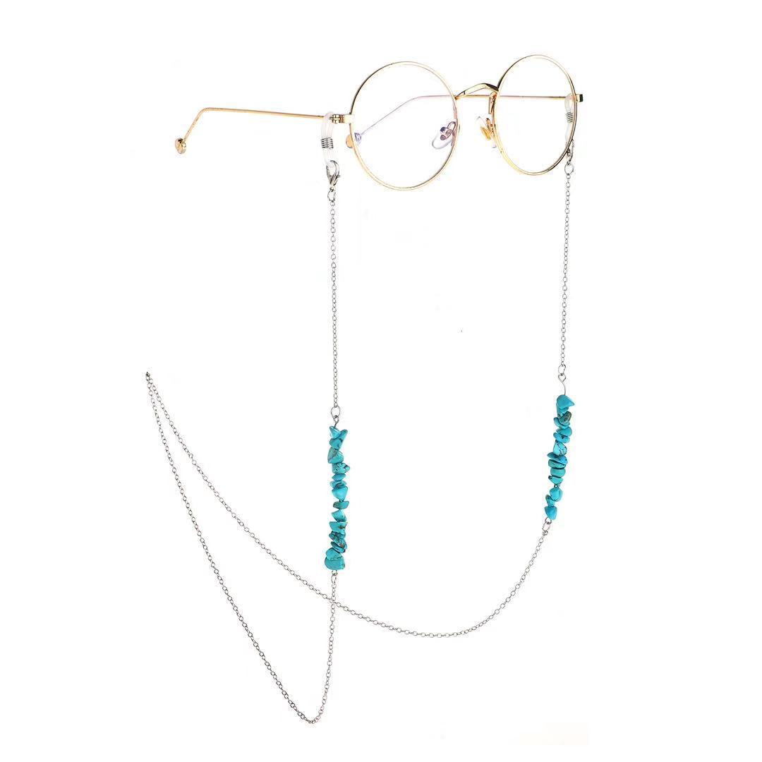 Stylish Eyewear Chain with Natural Stone Accents Bowlift