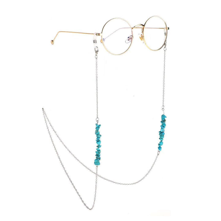 Stylish Eyewear Chain with Natural Stone Accents Bowlift