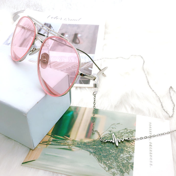 Trendy Heartbeat Design Eyewear Chain Bowlift