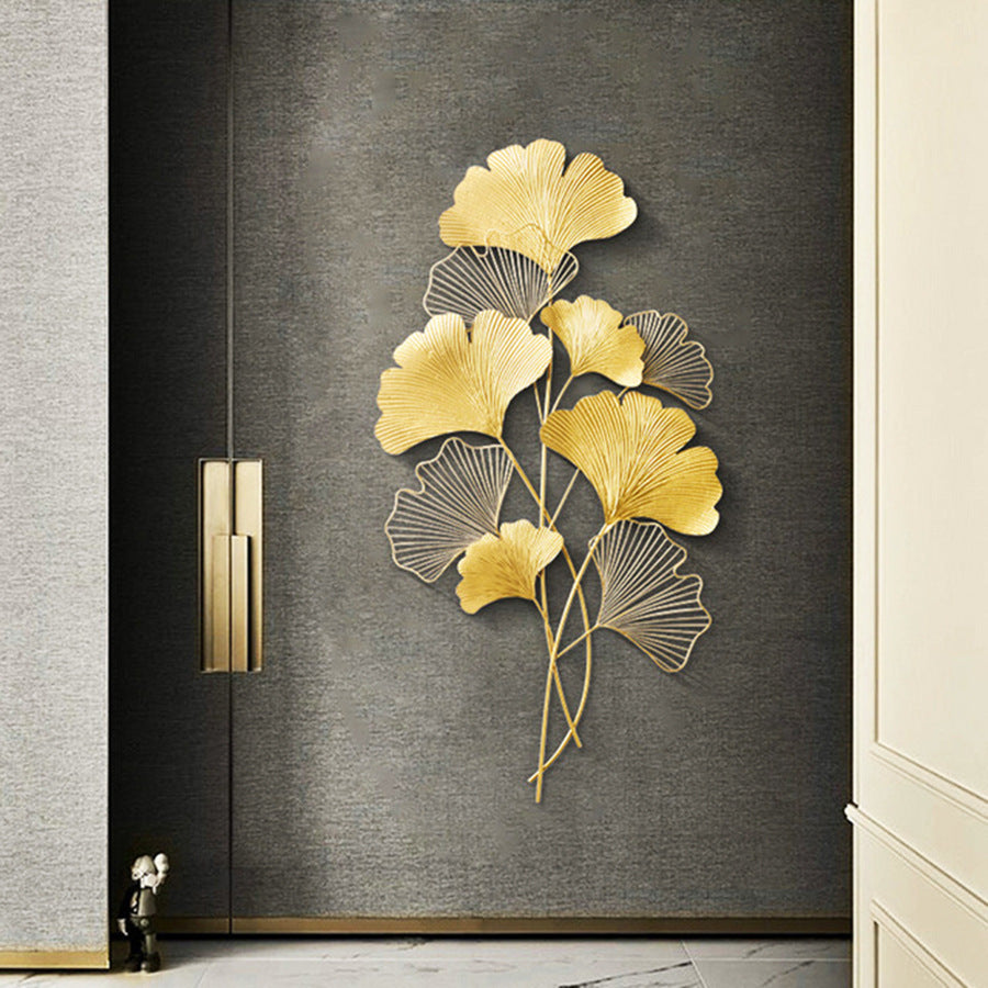 Decorative Metal Ginkgo Wall Sculpture Bowlift