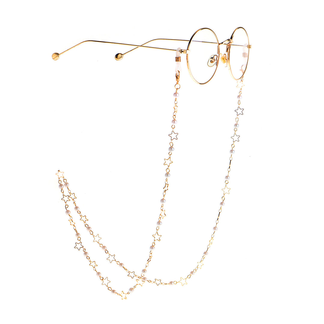 Pearl and Metal Eyewear Holder Chain Bowlift