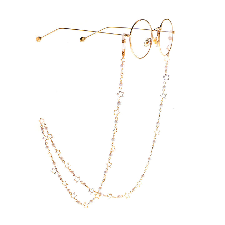 Pearl and Metal Eyewear Holder Chain Bowlift