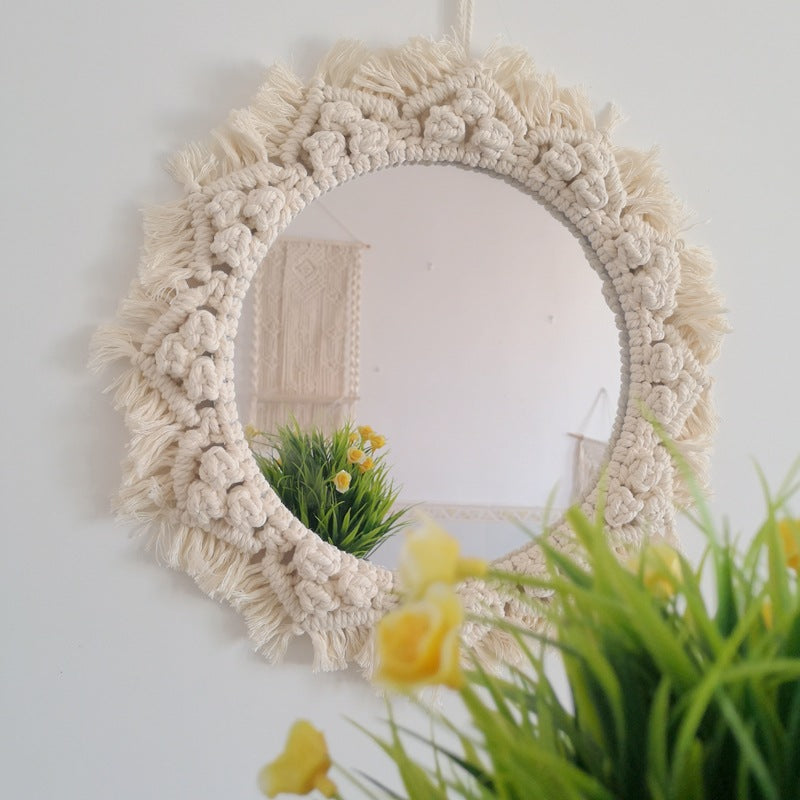 Decorative Macrame Wall Mirror Bowlift