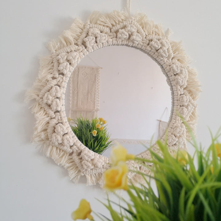 Decorative Macrame Wall Mirror Bowlift