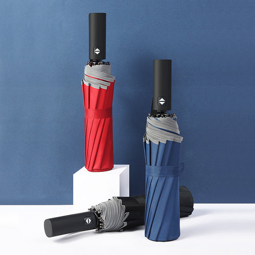 Women's automatic folding umbrella with reflective safety features Bowlift