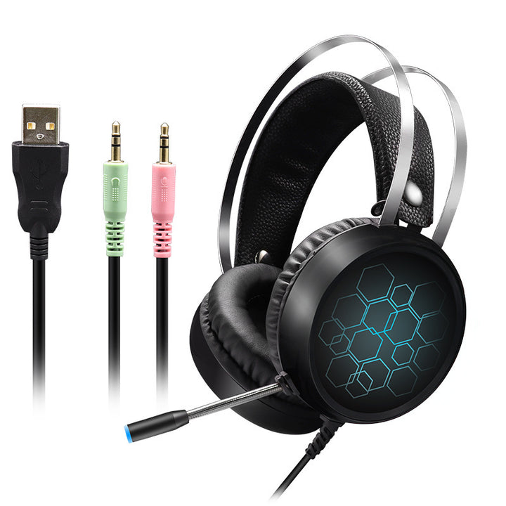 Gaming headset with noise cancelling and adjustable microphone Bowlift