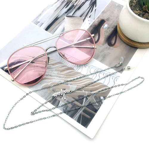 Trendy Heartbeat Design Eyewear Chain Bowlift