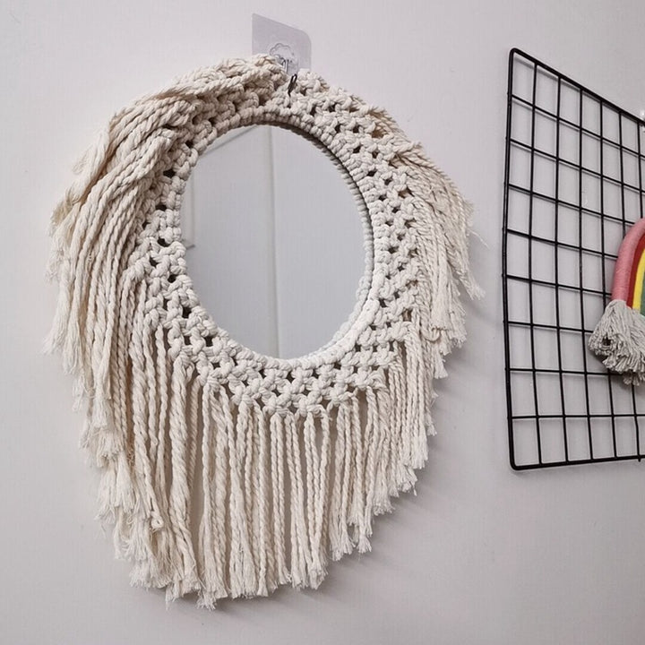 Decorative Macrame Wall Mirror Bowlift