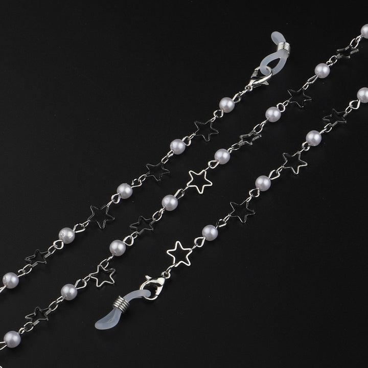 Pearl and Metal Eyewear Holder Chain Bowlift