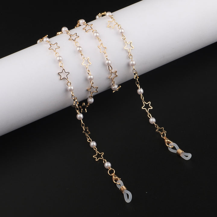 Pearl and Metal Eyewear Holder Chain Bowlift