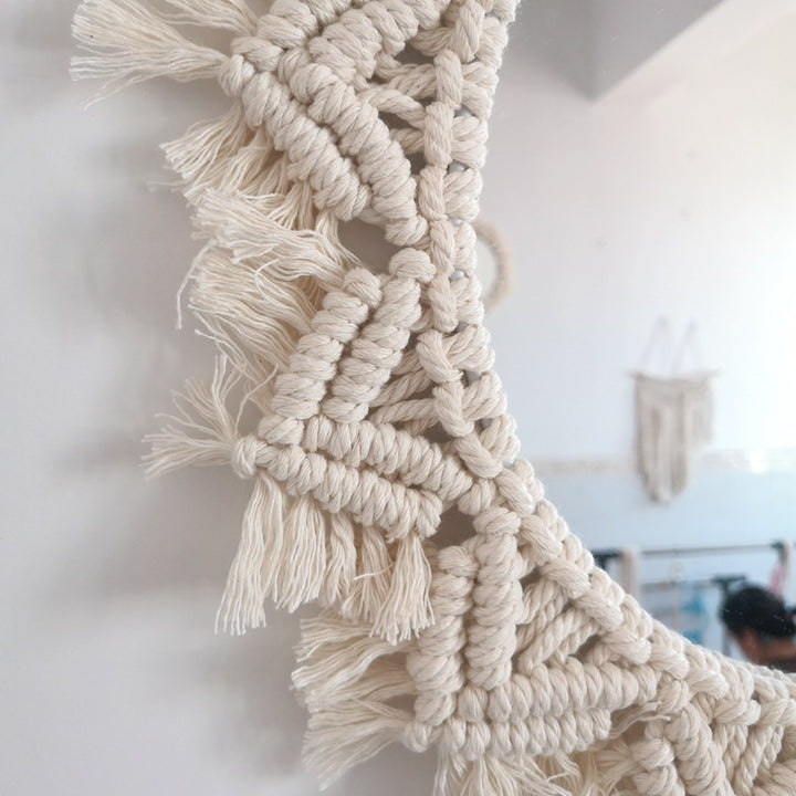 Decorative Macrame Wall Mirror Bowlift
