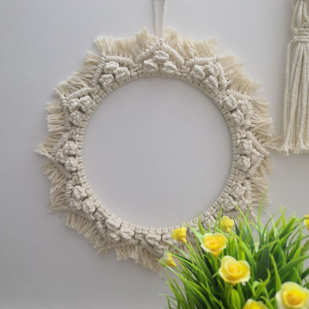 Decorative Macrame Wall Mirror Bowlift